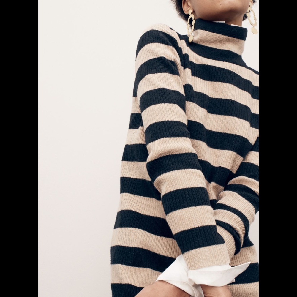 J.Crew Striped Midi Turtleneck Dress in XXS; EUC